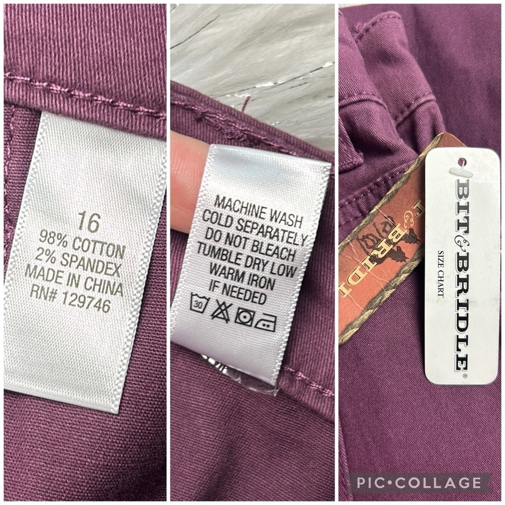 Brit & Brindle size 16 Tractor Supply Purple Western Straight Pants Plus - Picture 9 of 14